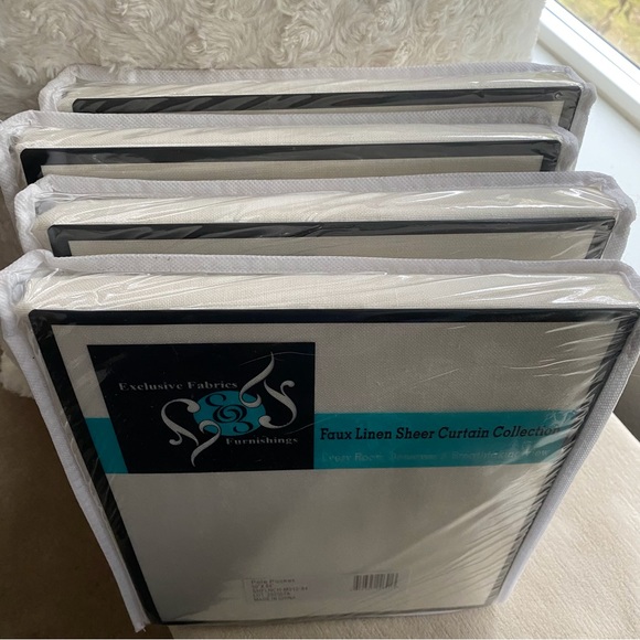 4 Linen Curtain Panels By Exclusive Fabrics Each Is 50”x84” & Beautiful Quality! - Picture 7 of 11